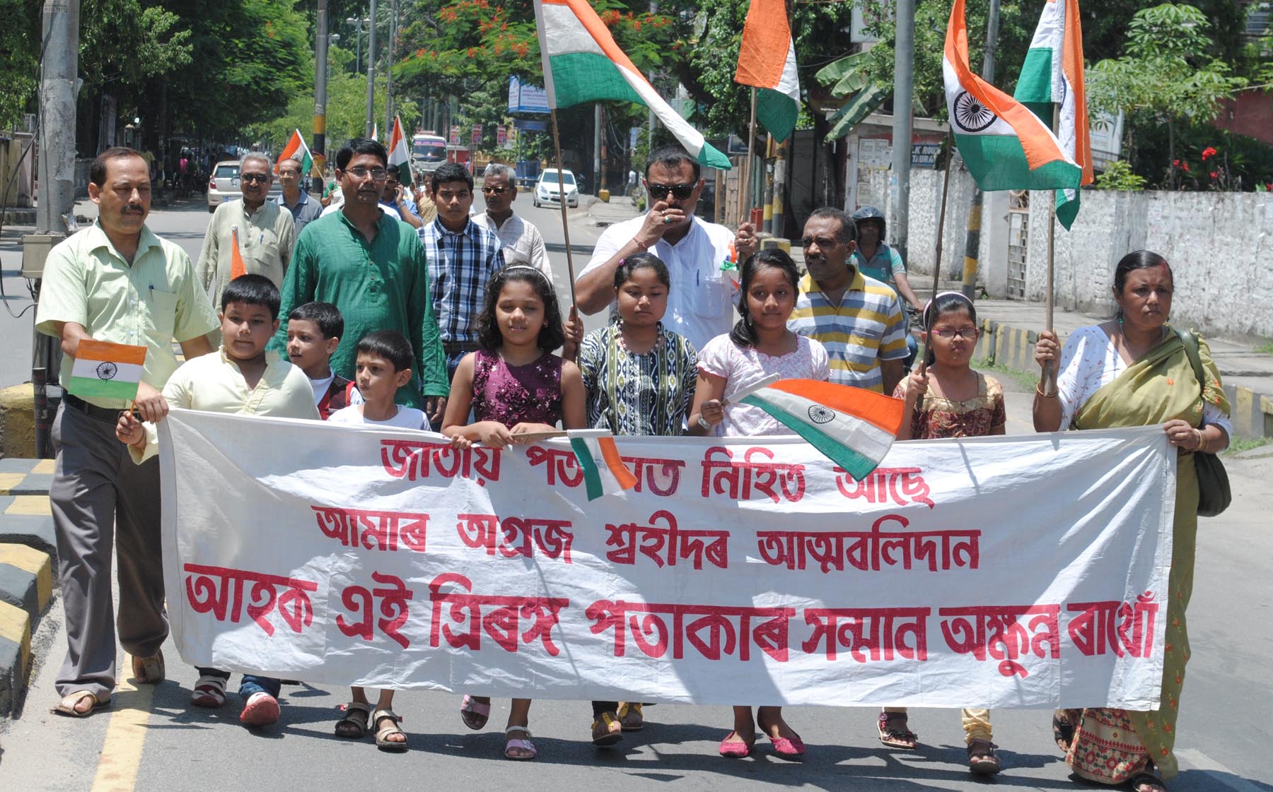 Scribes and citizens take out rally in Guwahati on I-day.